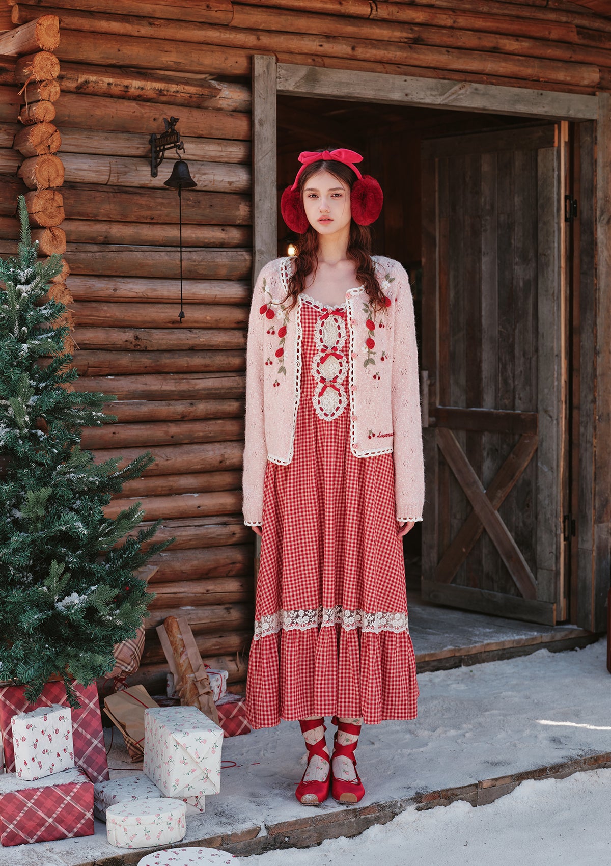 Strawberry Christmas Tree Knit Cardigan - Image 8