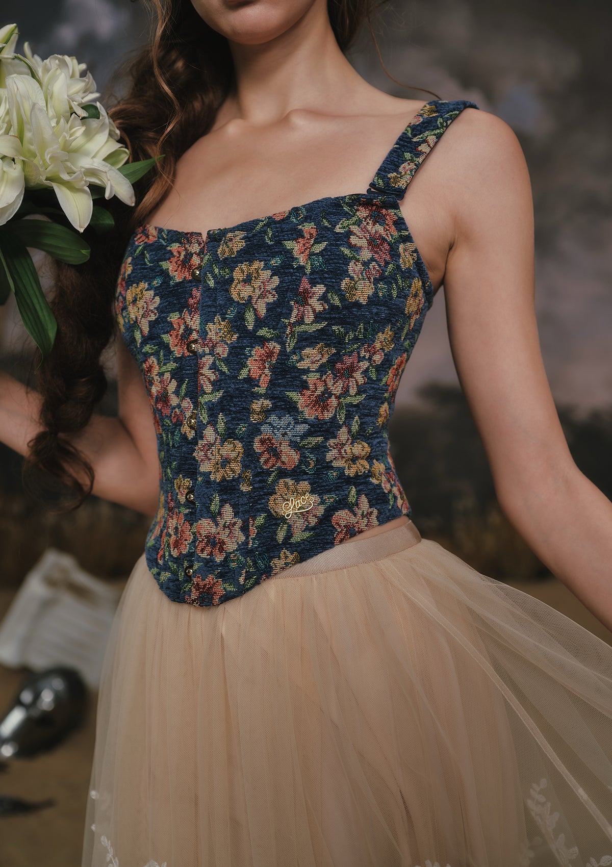Azure Flower Fair Corset - Image 7